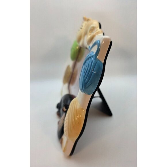 Vintage Russ Alley Katz Ceramic Picture Frame 3D Cats with Yarn Boader 4x6 - Picture 5 of 7